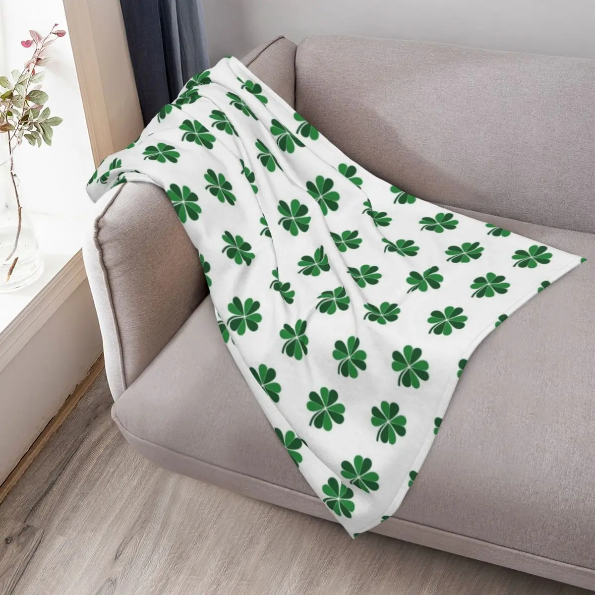 Lucky Clover Charm Throw Blanket Multi Use Warm Blanket for Living Room Bedroom - view 3