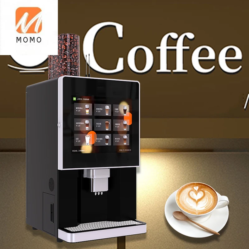 Bank Card IC QR Code Operated 15-inch LCD One Touch Screen Espresso Chocolate Coffee Distributor