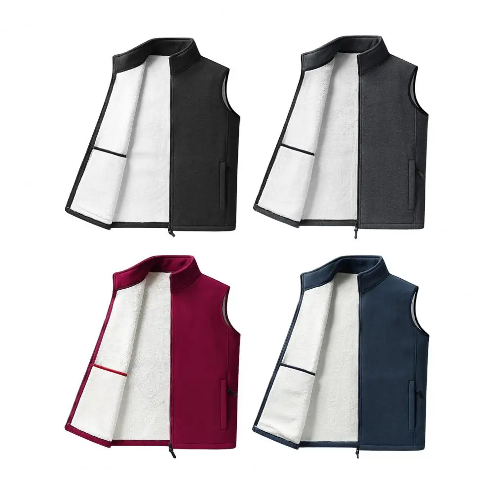 

Fleece Vests Men Large Size Vest Sleeveless Jacket Male Autumn Winter Fashion Casual Patchwork Vest Big Size Thermal Vest Jacket