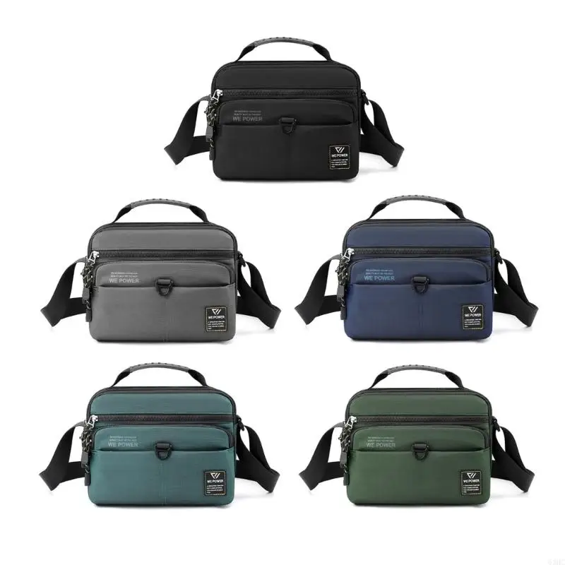 63HC Men Shoulder Bag Simple Travel Crossbody Bag Male Casual Handbag Large Capacity Bag for Sport Workout Hiking