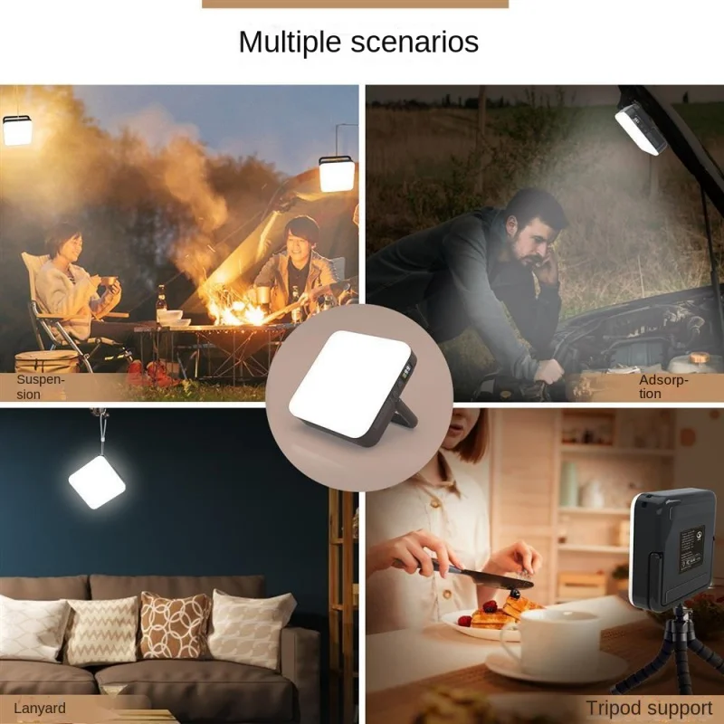 

13500mAh rechargeable camping lamp portable outdoor camping lamp magnet emergency lamp hanging night market power bank