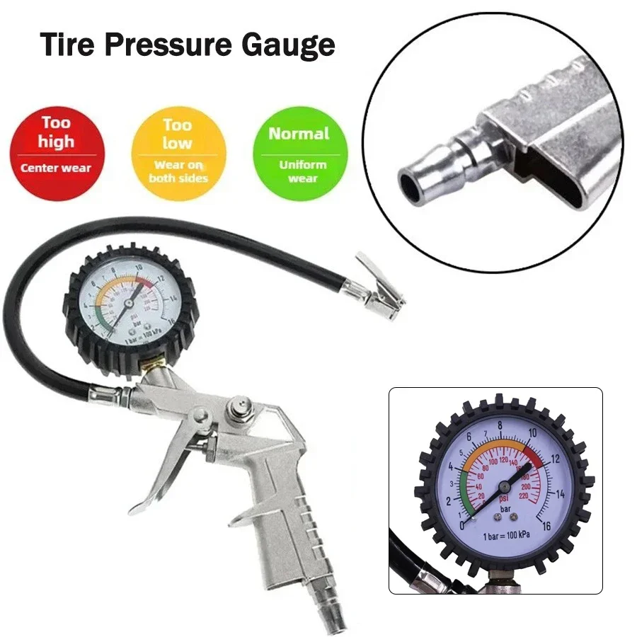 Image of Auto Reifen Manometer Reifen Messen Zubehör Reifen Pumpe Luftpumpe Hintergrundbeleuchtung LCD Digital Display Moto SUV Auto Reifen Reparatur Werkzeuge