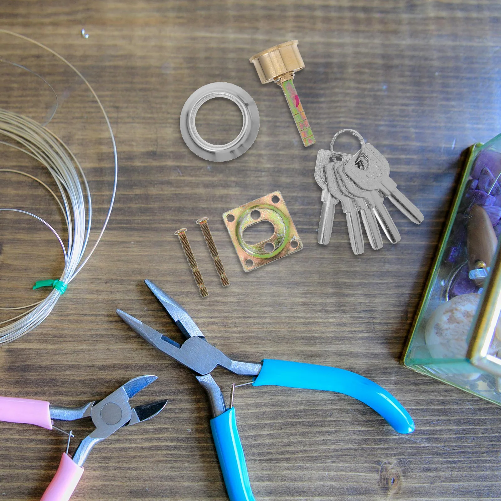 

Universal Door Lock Copper Security Lock for Exterior Front Back Doors Fire Door Replacement Security Locks