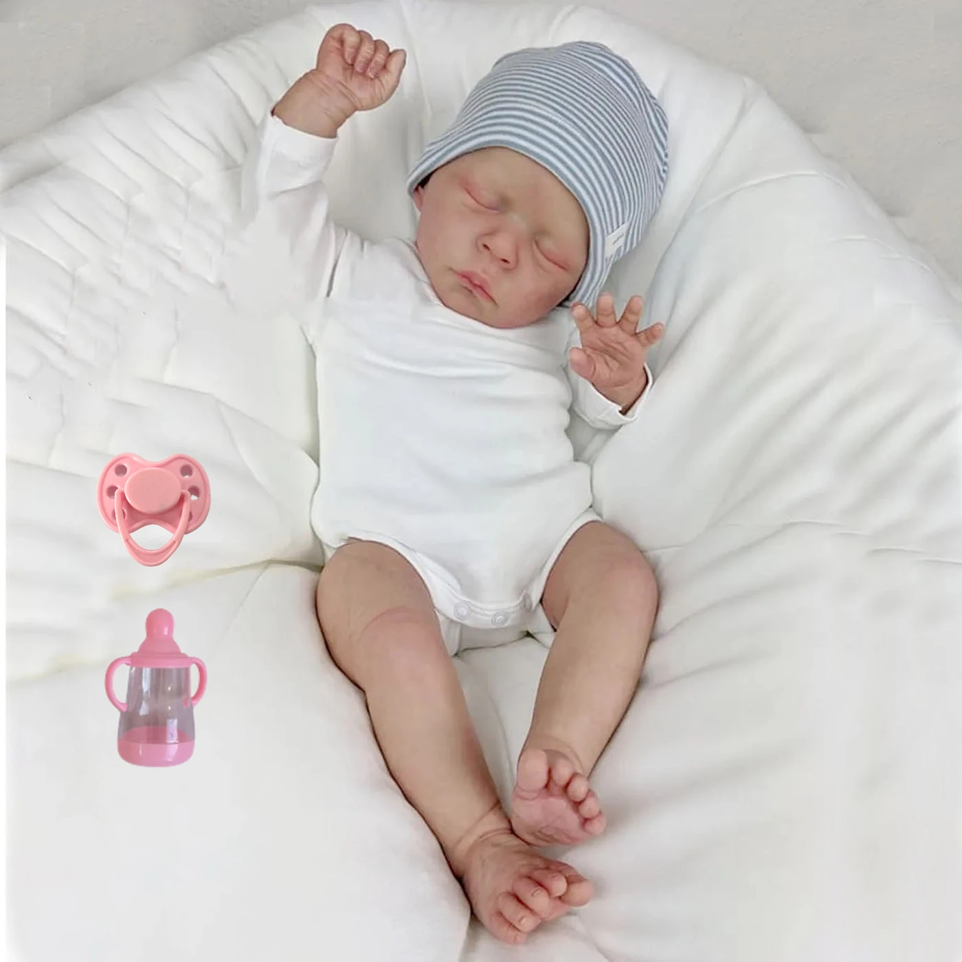 bzdoll-50cm-20inch-sleeping-reborn-doll-3d-skin-vinyl-limbs-cloth-body-real-newborn-style-kids-gift