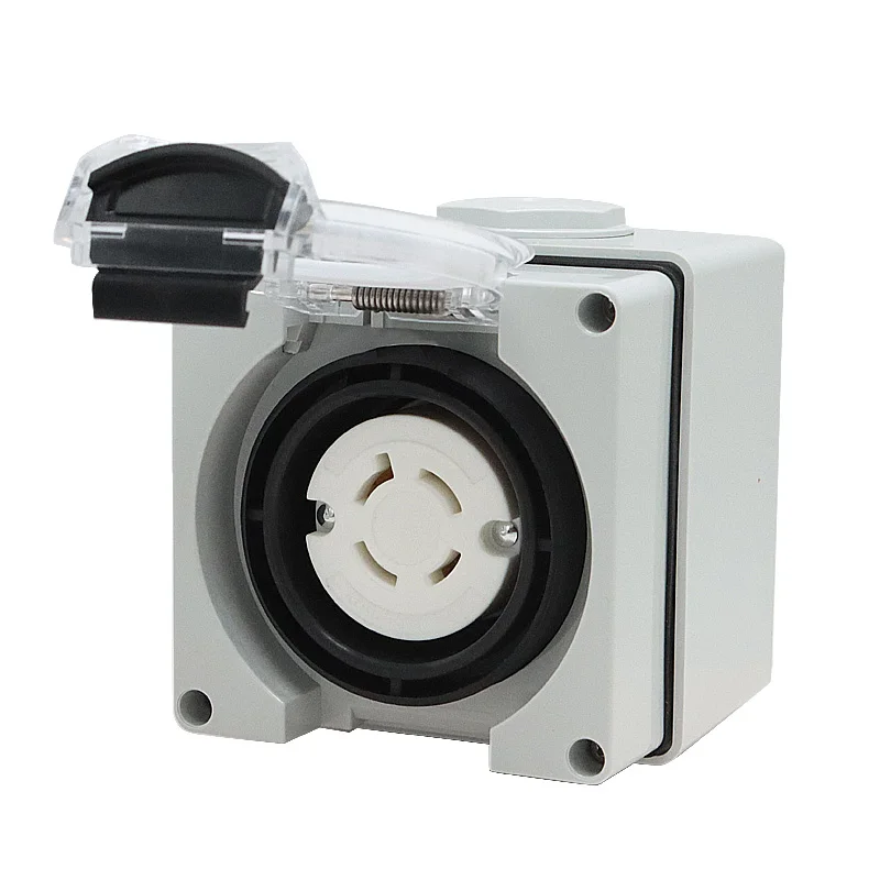 125/250V 20A Generator RV Power Inlet Box PVC Waterproof Switch Socket Wall Outlet NEMA L14-20C Receptacle Outdoor Power Inlet