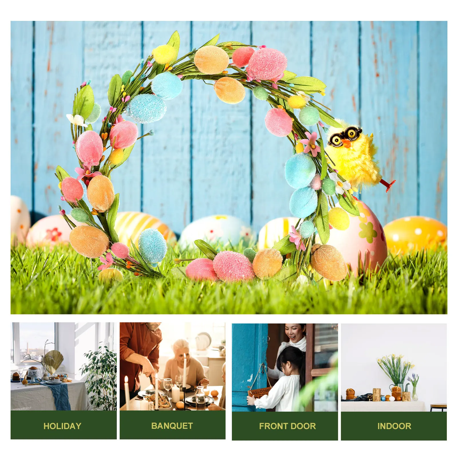 

Пасхальная гирлянда-яйцо для входной двери, настенная, декоративная, для улицы и дома, для вечеринок, праздничных украшений и декораций