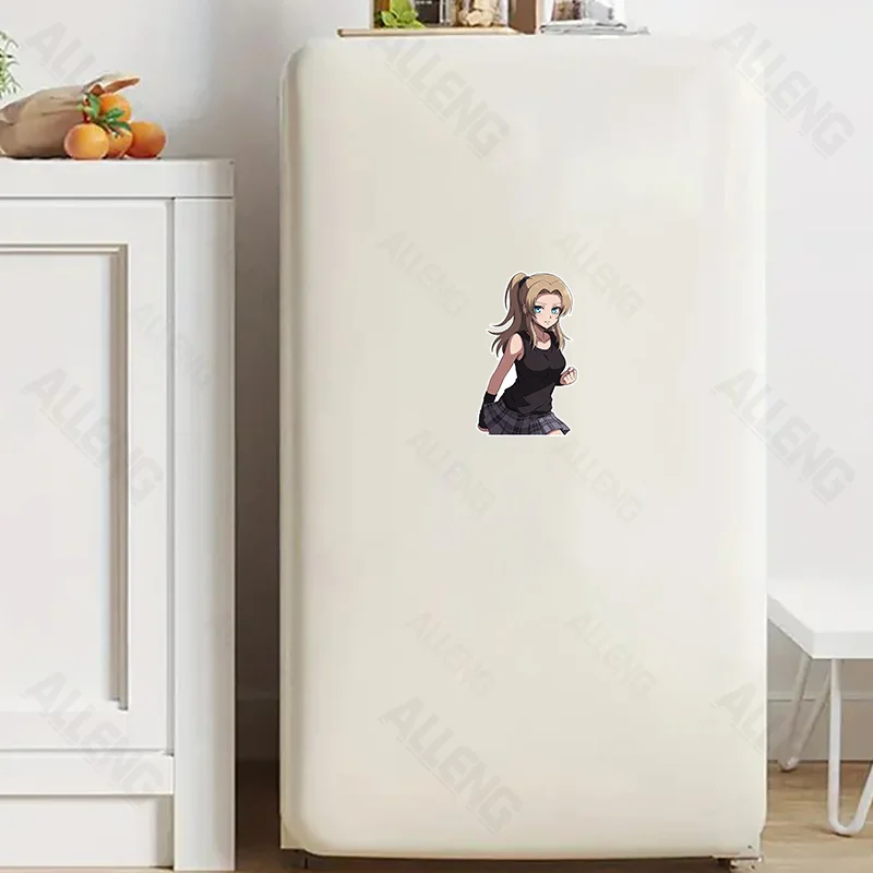 1 قطعة أنيمي نمط شقراء فتاة ملصق أسود تانك الأعلى منقوشة تنورة لاصق مائي لأجهزة الكمبيوتر المحمول الهاتف الزخرفية #5