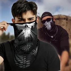 3D Punisher Mask Balaclava Earloop Bandana Protective Face Mask Cycling Scarf Hunting Camping Sport Outdoor Neck Gaiter Summer