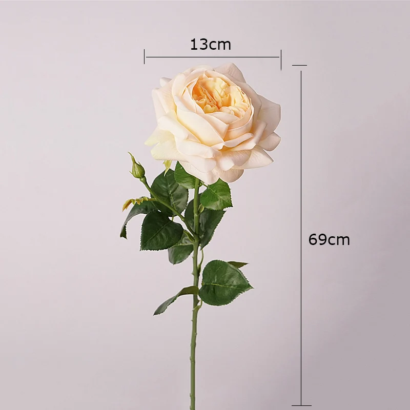 1Pcs Feel Moist Austin Latex Rose Real Touch Artificial Flowers Luxury Home Decoration Party Event Wedding Roses Floral Bouquet