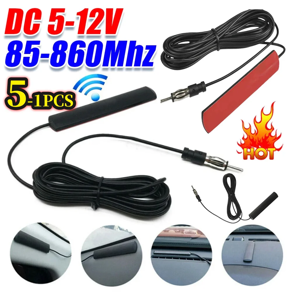 

1-5 шт. DC 5-12 В автомобильная скрытая антенна автомобильная усиленная антенна радио AM FM прием сигнала автомобильная стерео антенна разветвитель антенны