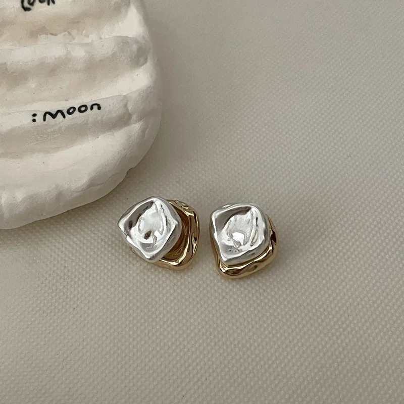 Fashion Jewelry Back With Front Metal Splicing Stud charm Earrings For Women Female Party Gift 2025 New