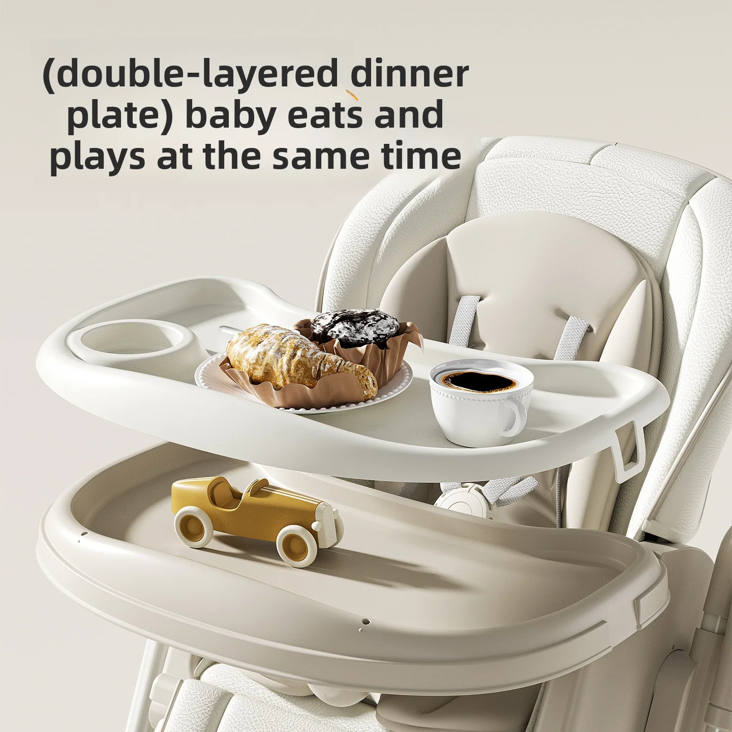 كرسي أطفال ذكي عالي 6 في 1 قابل للطي ومتعدد الاستخدام لحديثي الولادة إلى الأطفال الصغار مع كرسي هزاز كهربائي يعمل بالبلوتوث #4