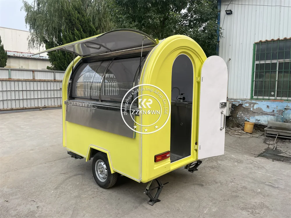 Street Mobile Snack Trailer Fully Kitchen Equipments Concession Fast Food Truck Ice Cream Coffee Kiosk For Sell