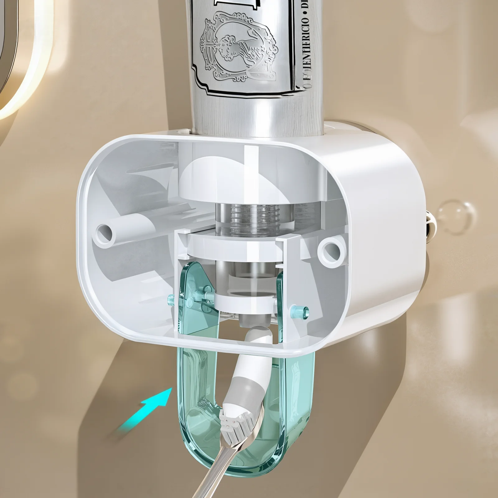 Toothpaste Squeezing Magic Tool Shelf, Wall-Mounted Automatic Lazy Suction Cup