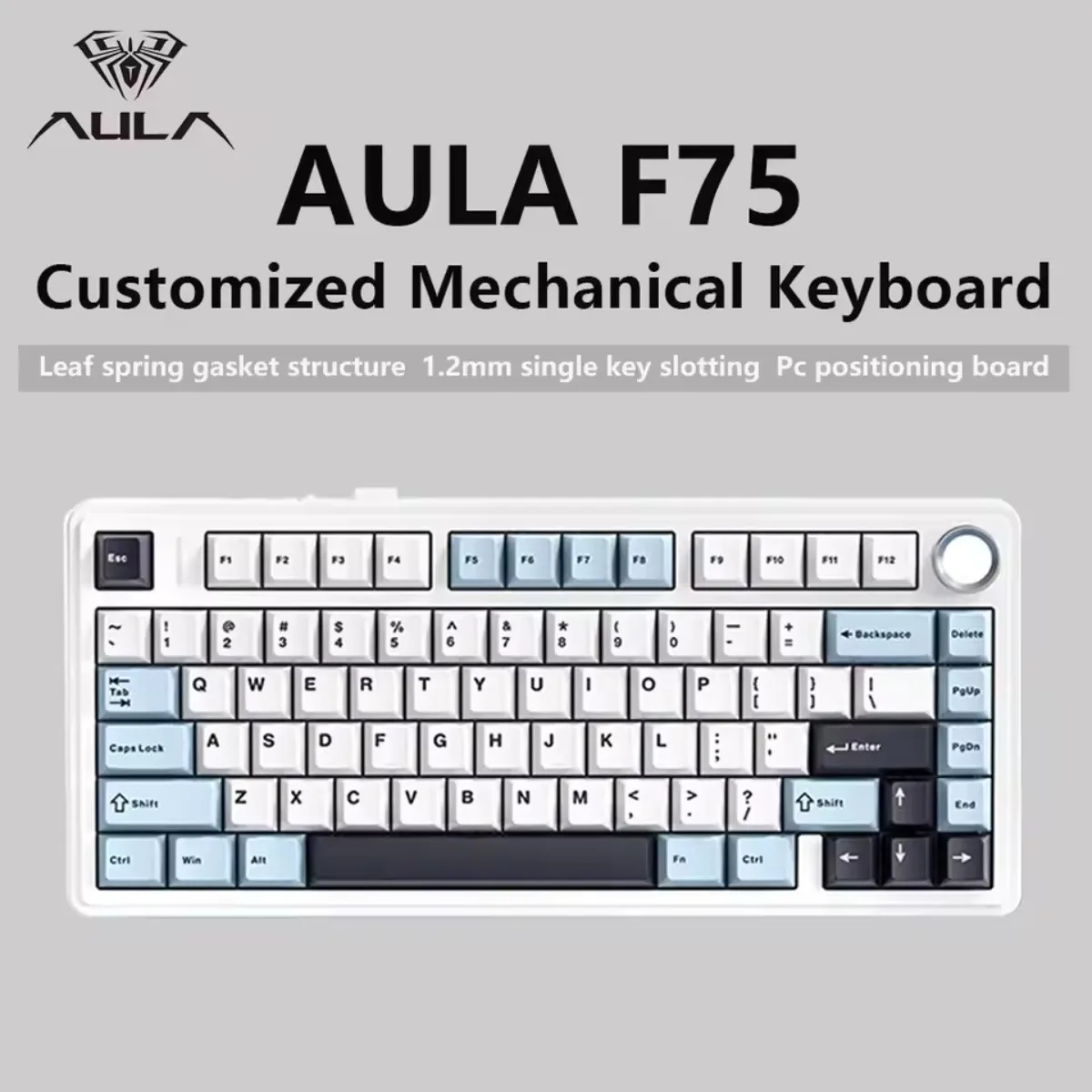 

AULA F75 Gaming Keyboard 2.4G Wireless/Bluetooth/Wired Tri Mode Keyboard RGB Customized 75% Layout OEM Profile Gasket Structure