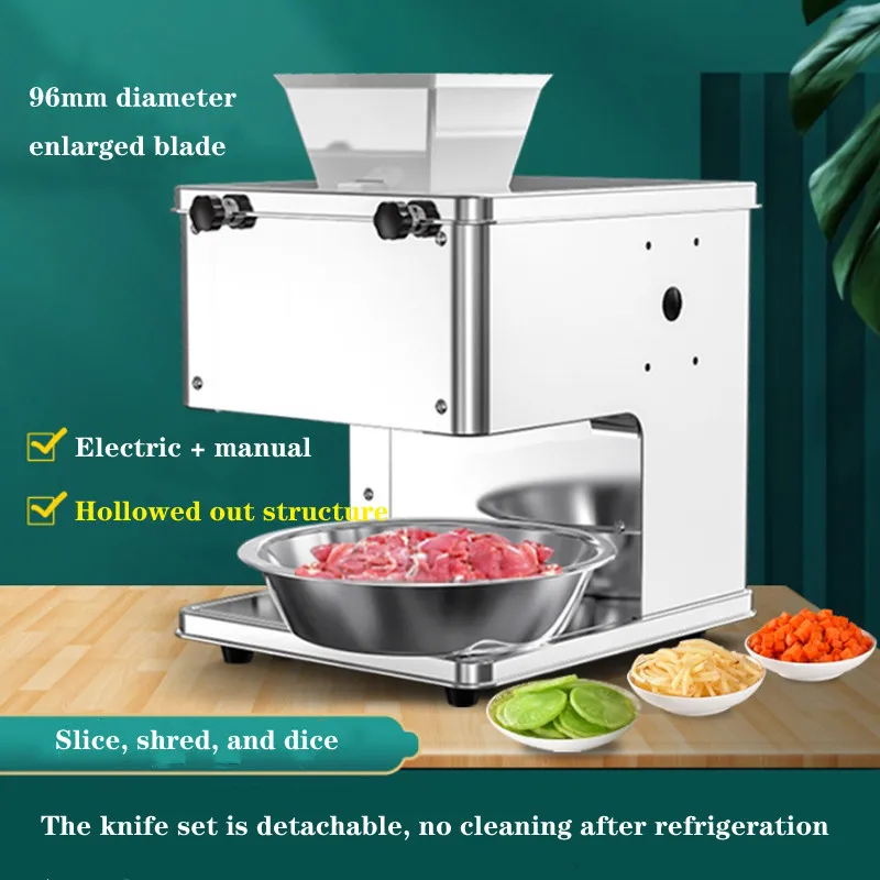 Image of Automatischer Fleischschneider für Schweinekopf, Rindfleisch, Hähnchenbrust, Schneidemaschine, Zerkleinerungsmaschine, Würfelmaschine.