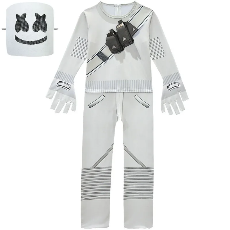 DJ Rock Music Children's Day Stage Performance Outfits Smiling Face DJ Cosplay Costumes Boys Halloween Jumpsuit for Kids