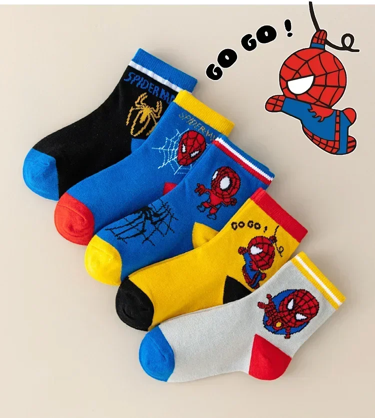 5 Paar Herbst-Kinder-Socken, Kawaii, weiche Anime-Socken, Kinder-Jungen-Socken, mittelhohe Cartoon-Babysocken, 1-12 Jahre, Weihnachtsgeschenk – Detail 7