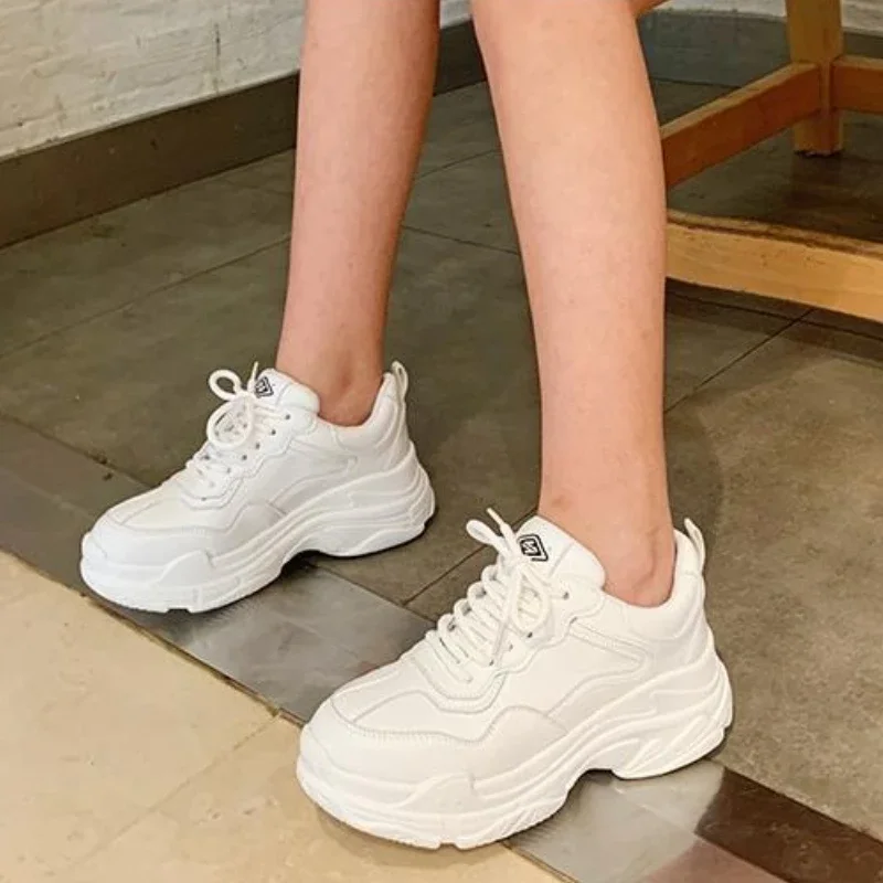 

Women's Height Increasing Dad Shoes Thick Sole Spring Summer Sneakers Korean Style Viral Versatile Makes Feet Look Smaller
