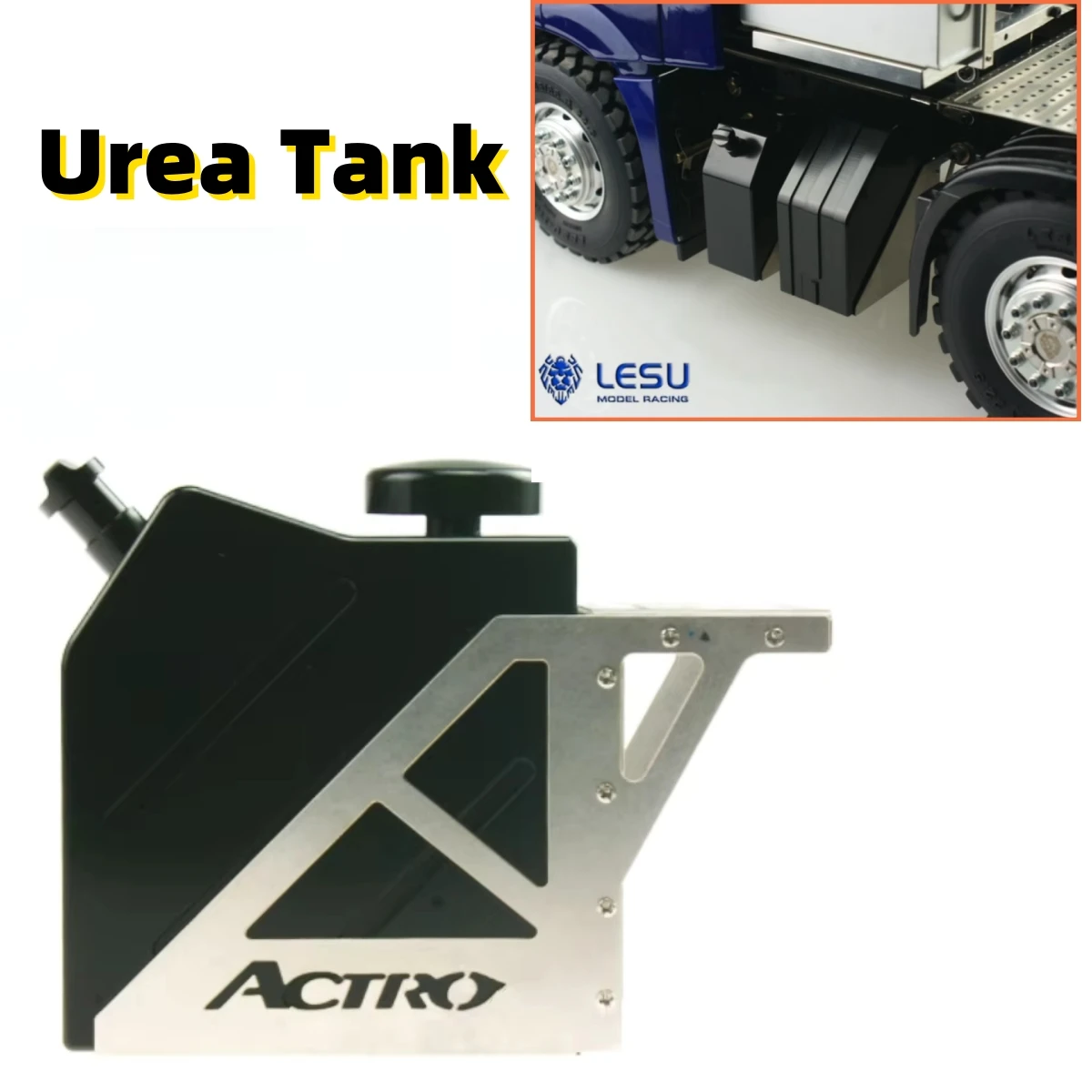 

Urea Tank Aluminum Alloy Black G-6039-B Model For 1/14 Tamiya RC 1851 Remote Control Tractor Trailer Toy Dump Truck Parts