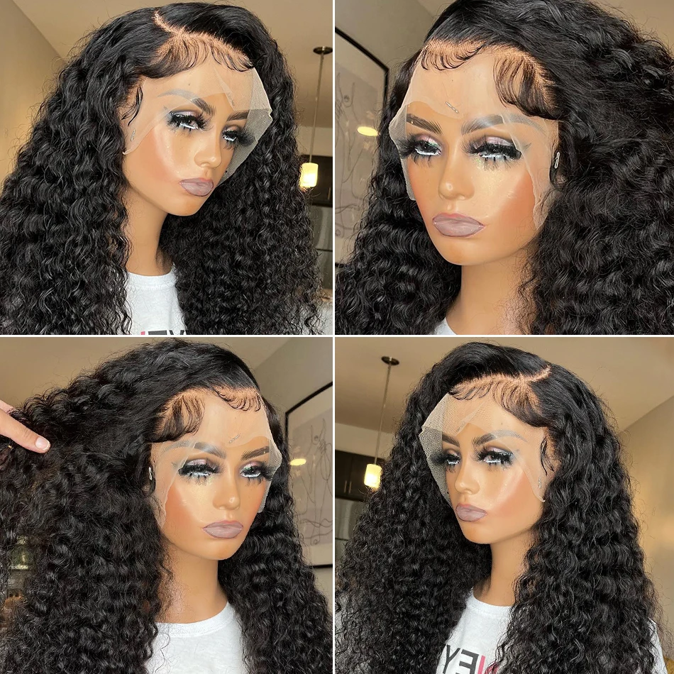 Kręcone Ludzkie Włosy Peruka 13x4 Deep Wave Lace Frontal Brazylijskie Peruki Dla Czarnych Kobiet Ludzkie Włosy Wodne Fala Koronkowa Peruka Przednia