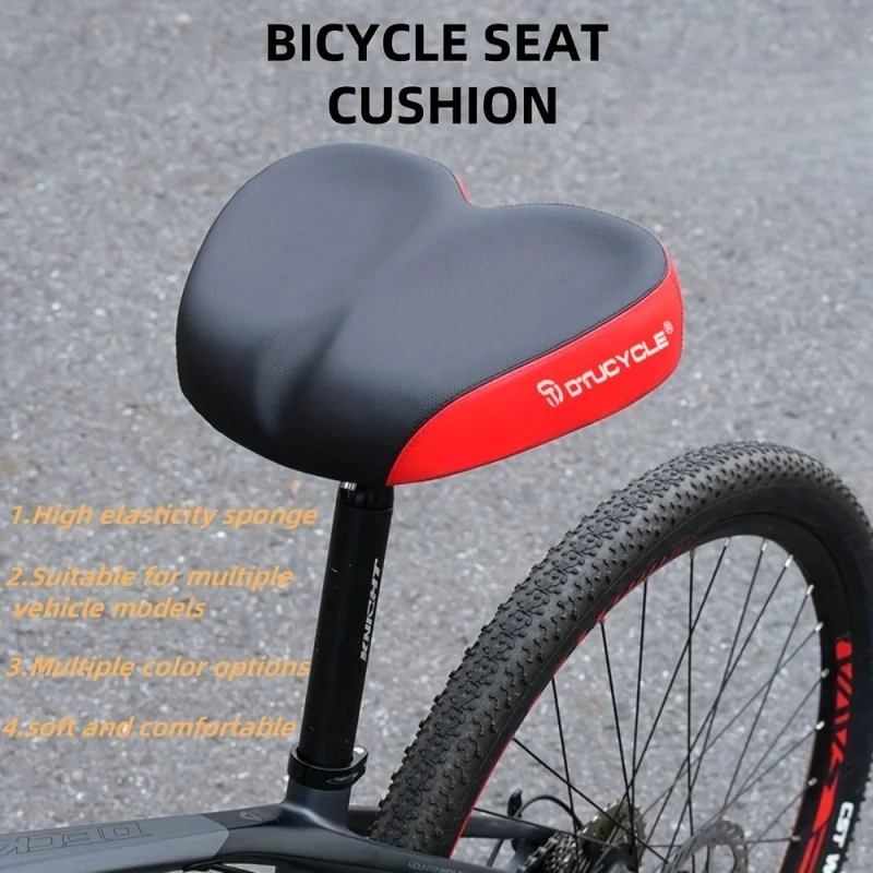 

Bicycle seat cushion widened, noseless saddle, mountain bike saddle, comfortable shock-absorbing seat cushion, bicycle seat