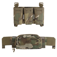 Multi-Caliber Triple Mag Pouch with 2Nd Layer Admin Pouch Agilit Style Mag for Glock Sub-Zero Plate Carrier MOLLE Front Placard