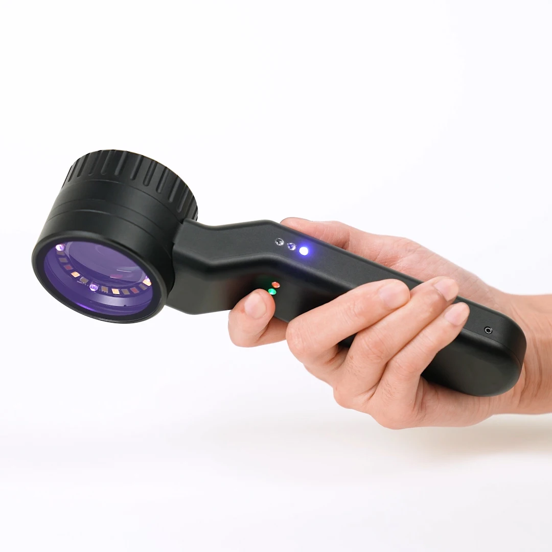

Well Packed DE-4100 Pro Dermatoscope Polarized With Contact Cone for Dermatology Woods Lamp UV Wavelength