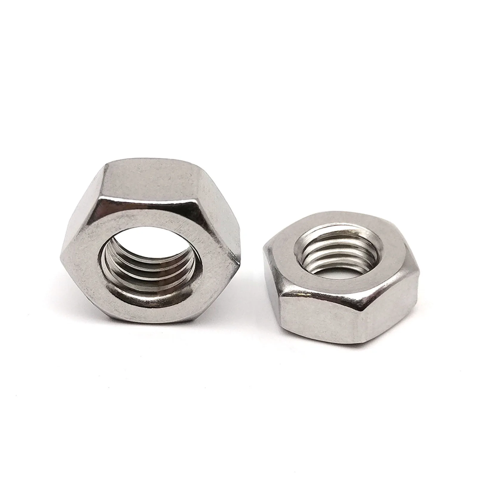 5/10/50 قطعة اليد اليسرى الموضوع M3 M4 M5 M6 M8 M10 M12 DIN934 304 A2-70 الفولاذ المقاوم للصدأ عكس عرافة مسدس الجوز