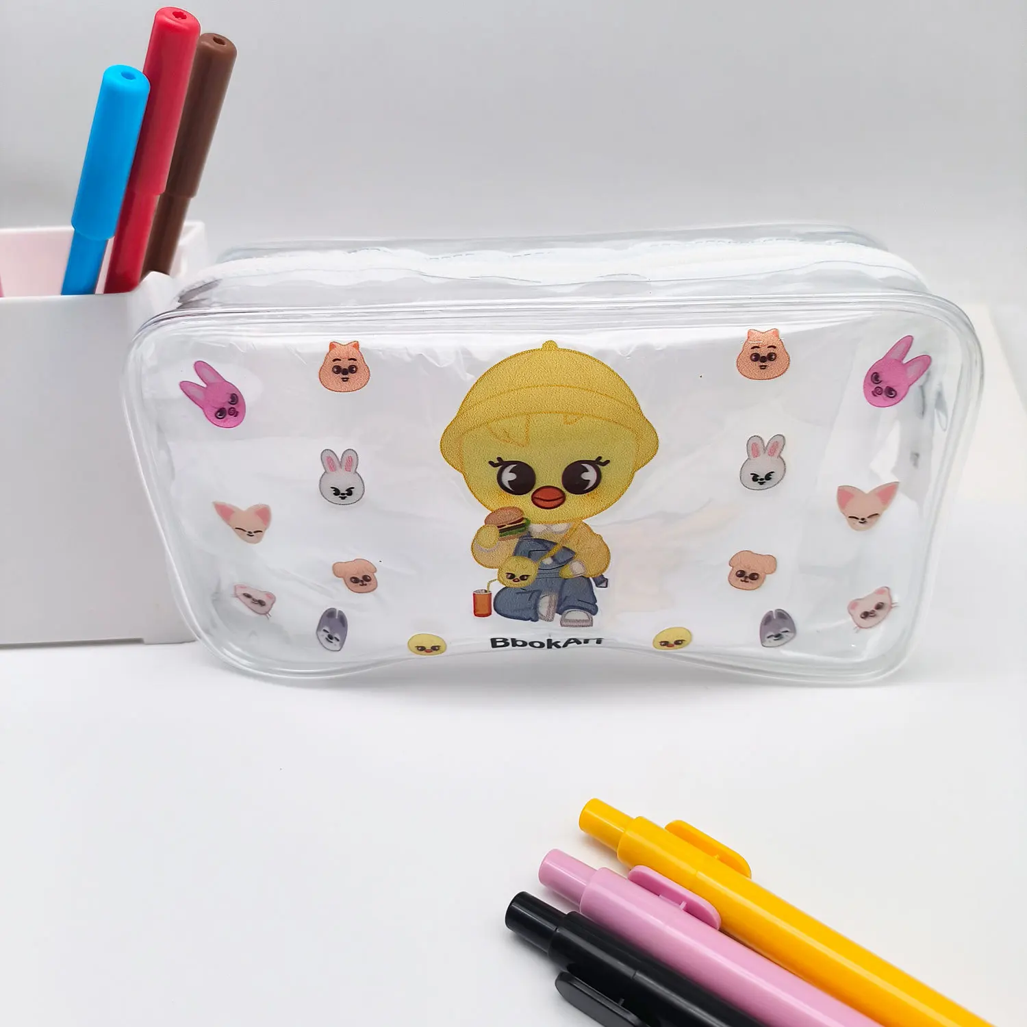 Stray Kids SKZoo Yeni Stil Şeffaf PVC Kalem Kozmetik Çantası