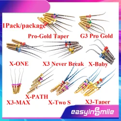 Easyinsmile 10Packs Dental Endodontic NITI Rotary Engine Files X-Pro Gold Taper/X3/G3 Pro Large Taper Curved Canals Tips