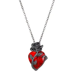 2024 Love Rose Necklace Punk Crystal Cro Pendant Necklace for Men Women Gothic Collarbone Chain Aesthetic Jewelry Party Gift