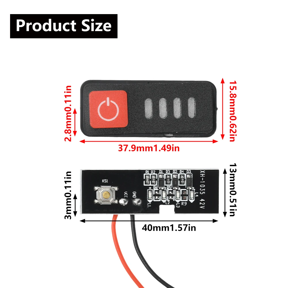 1/5個入り バッテリー容量インジケーターモジュール 電源表示付き バッテリーレベルインジケーターテスター LEDディスプレイ 5S 18V 21V 10S 36V 42V対応