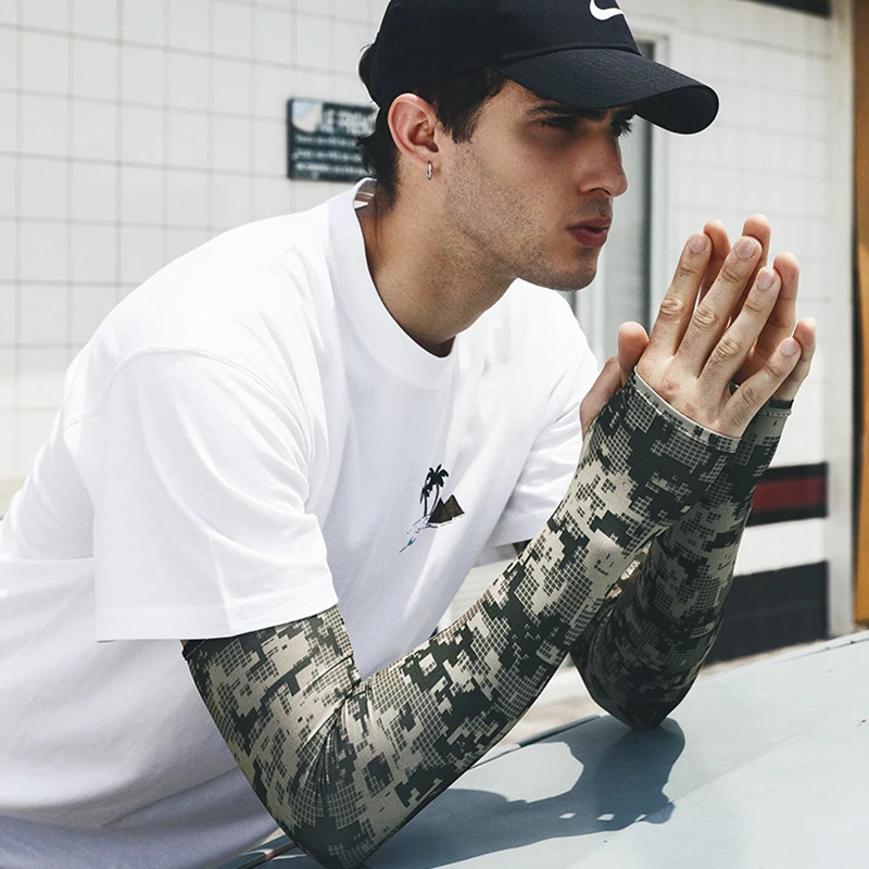 자외선 차단 스포츠 팔 슬리브, 자외선 차단, 사이클링, 낚시, 러닝, 아이스 실크, 긴 문신 슬리브, 햇빛 화상 방지 커프 커버