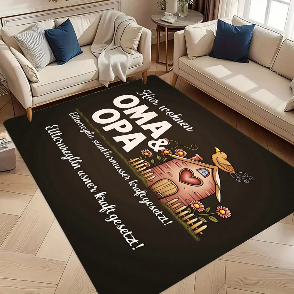 Vintage Style Carpet Minimalist Home Decor Non Slip Doormat Cabin Print Indoor Outdoor Rug for Entryway Coffee Living Room Black