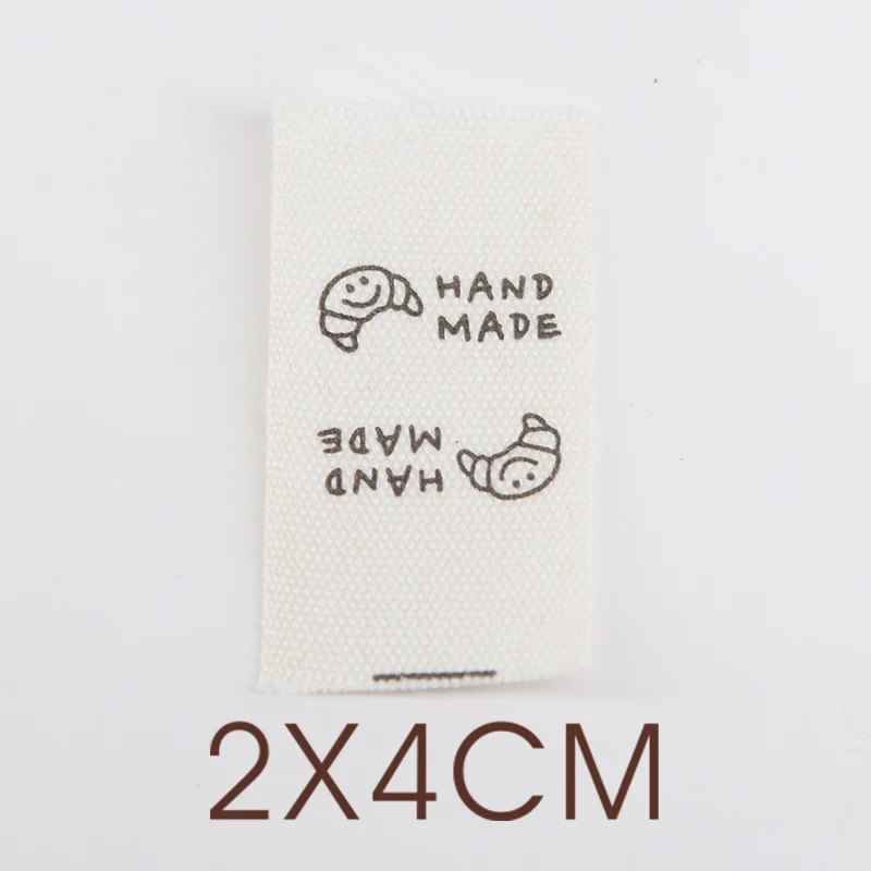 Spot folded baking elements toast croissant handmade cotton label accessories sewing sausage ring side label