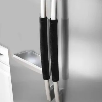 냉장고 문짝 손잡이 커버, 주방 가전 장식, 냉장고 오븐 손잡이, 미끄럼 방지 문짝 손잡이 보호대, 블랙 그레이 레드, 2 개/세트