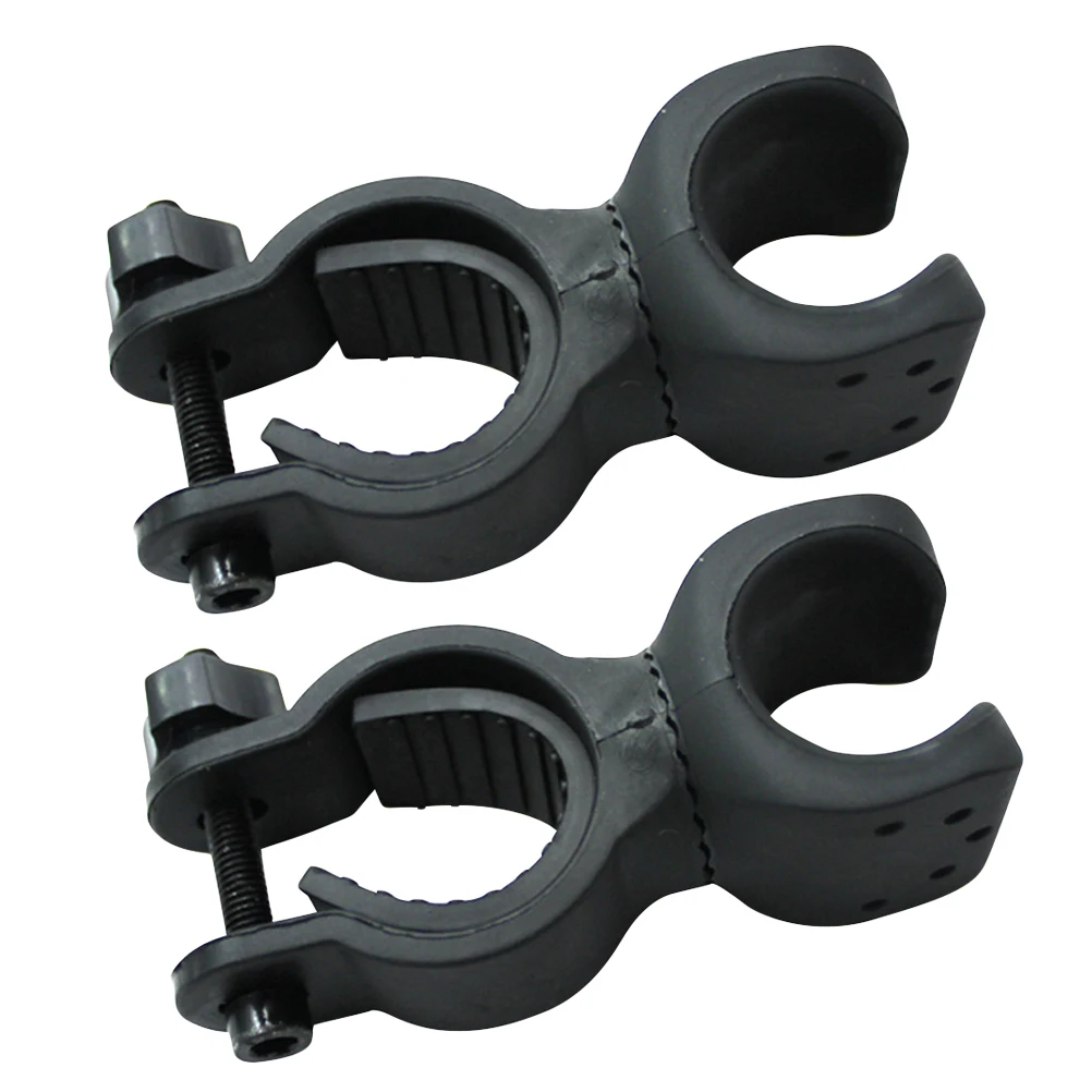 

2Pcs Bike Flashlight Mount Rubber H Holder 360Degree Adjustable Torch Clamp Bracket Bike Light Accessories
