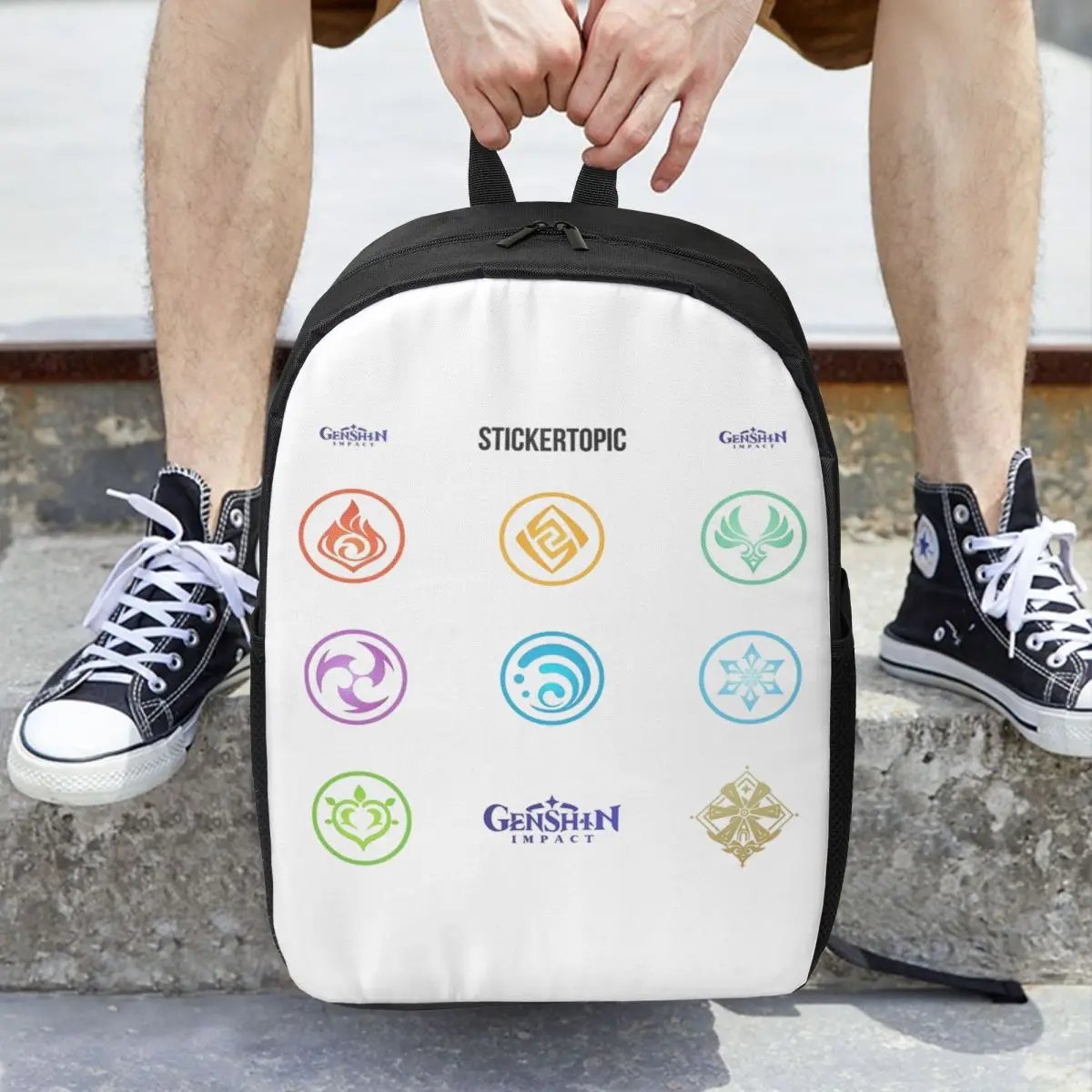 Genshin Impact Circle Pack Zaini da donna Ragazzi Ragazze Bookbag Studenti Borse da scuola Portabilità Zaino da viaggio Borsa a tracolla