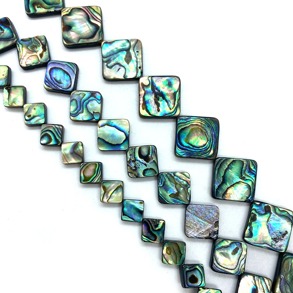 Natural Abalone Shell Loose Strand Beads for Jewelry Making DIY Necklace Bracelet Earrings Square Fashion Jewelry Accessories