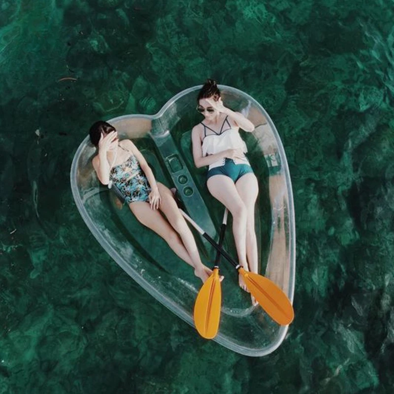 

Transparent heart-shaped boat tourist attraction rafting boat kayak