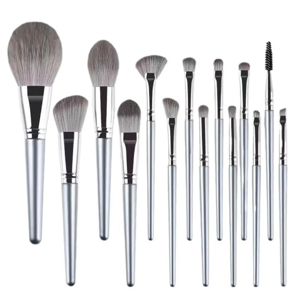 Kit de pinceaux de maquillage à la mode, outils de beauté, brosse à poudre douce, fond de teint, bonne qualité, 14 pièces