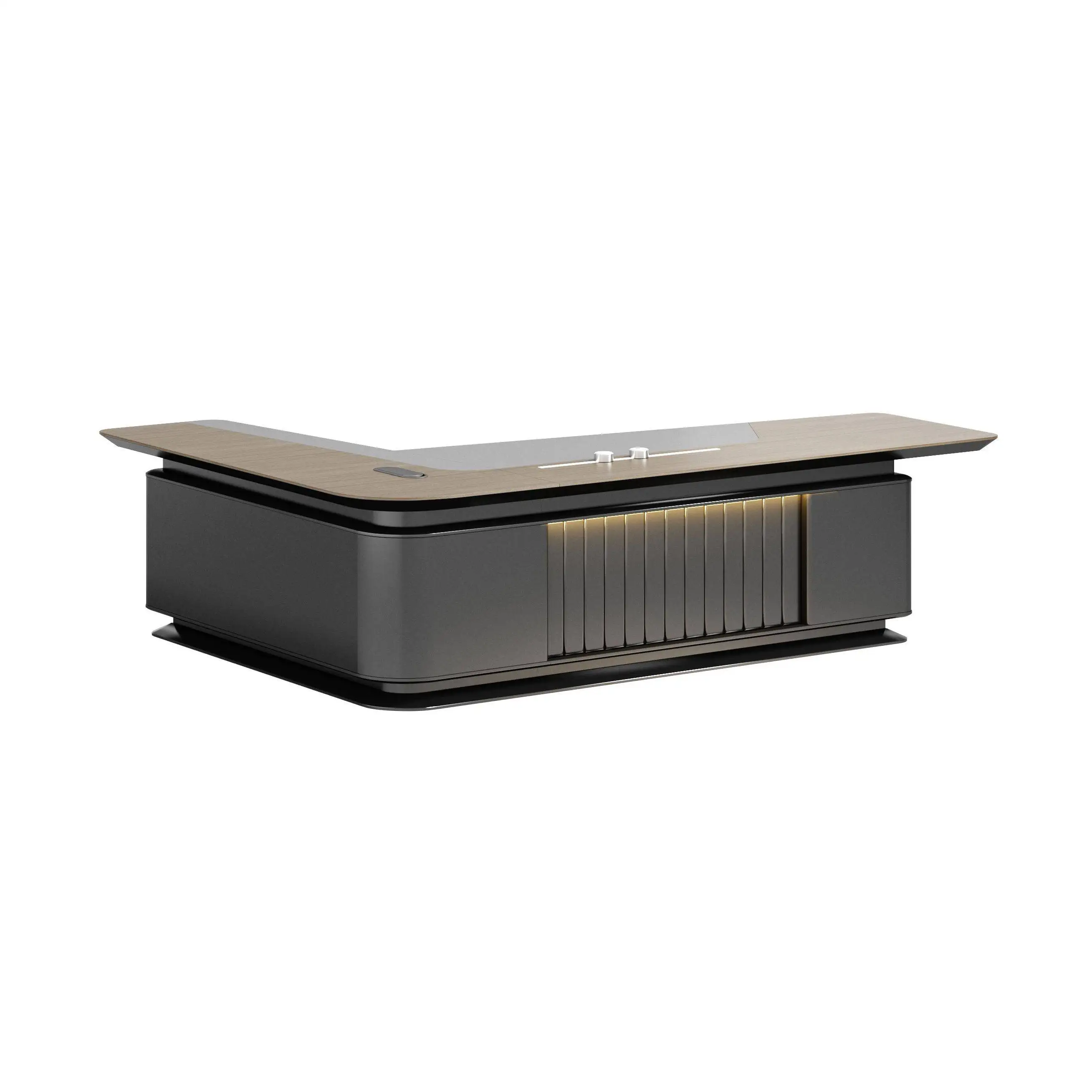High-End Luxury Modern Executive Desk L-Shaped Management Painted Wood Panel Square Office Management Room