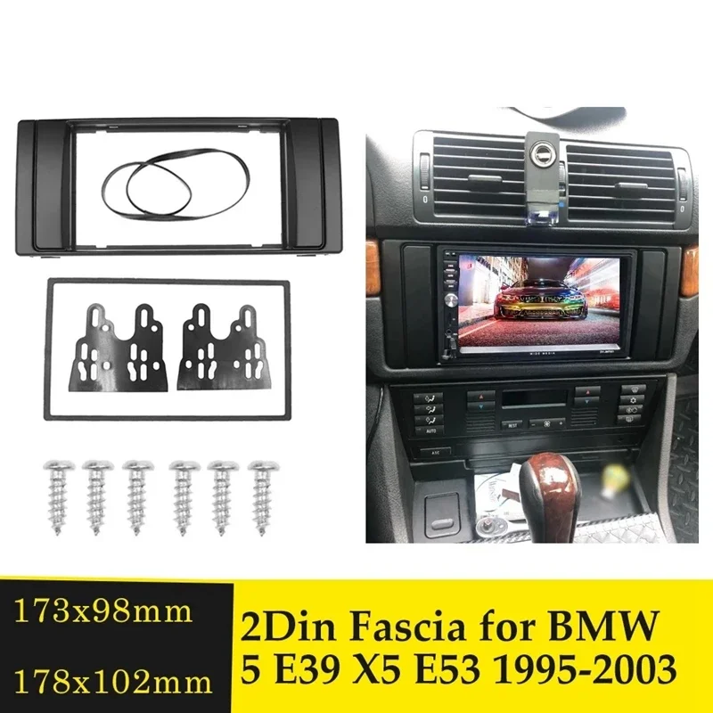 

New-DIN Car Fascia Stereo Auto Radio Frame Mount For -BMW 5 Series E39 X5 E53 1995-2003 Trim Install Panel Kit Bezel Plate