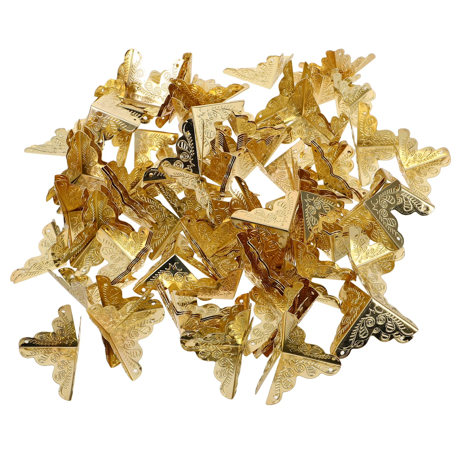 

100 Pcs Wooden Box Corner Iron Brackets Protectors Furniture Cabinet Guards Vintage Edge Triangle Shelf Guard Cover