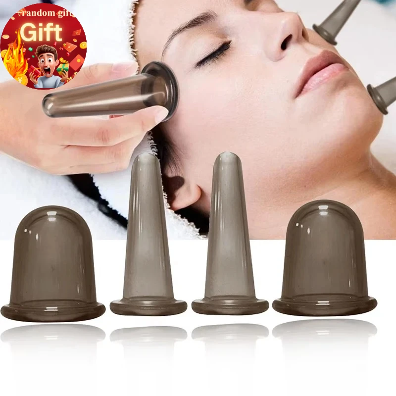 

Силиконовые вакуумные банки для массажа, антицеллюлитные массажные присоски для лица, подтяжка шеи, соскабливание кожи, гуаша, против морщин