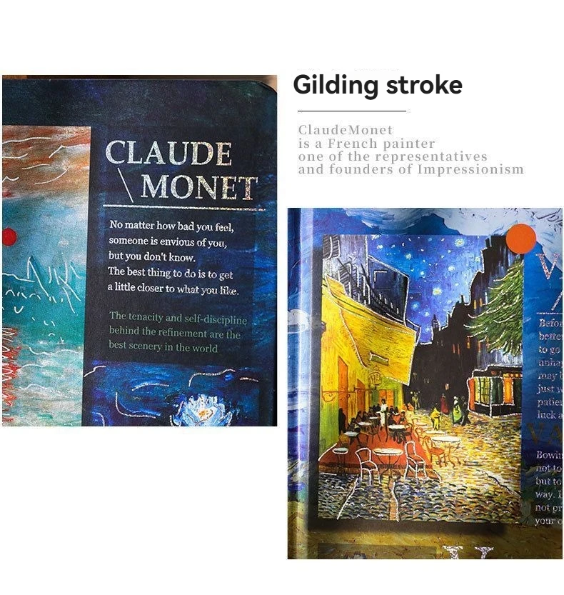 النفط اللوحة المشهد عالية القيمة الفن الرجعية طالب دفتر النفط اللوحة دفتر أنماط تشمل شروق الشمس الانطباع السماء المرصعة بالنجوم #3