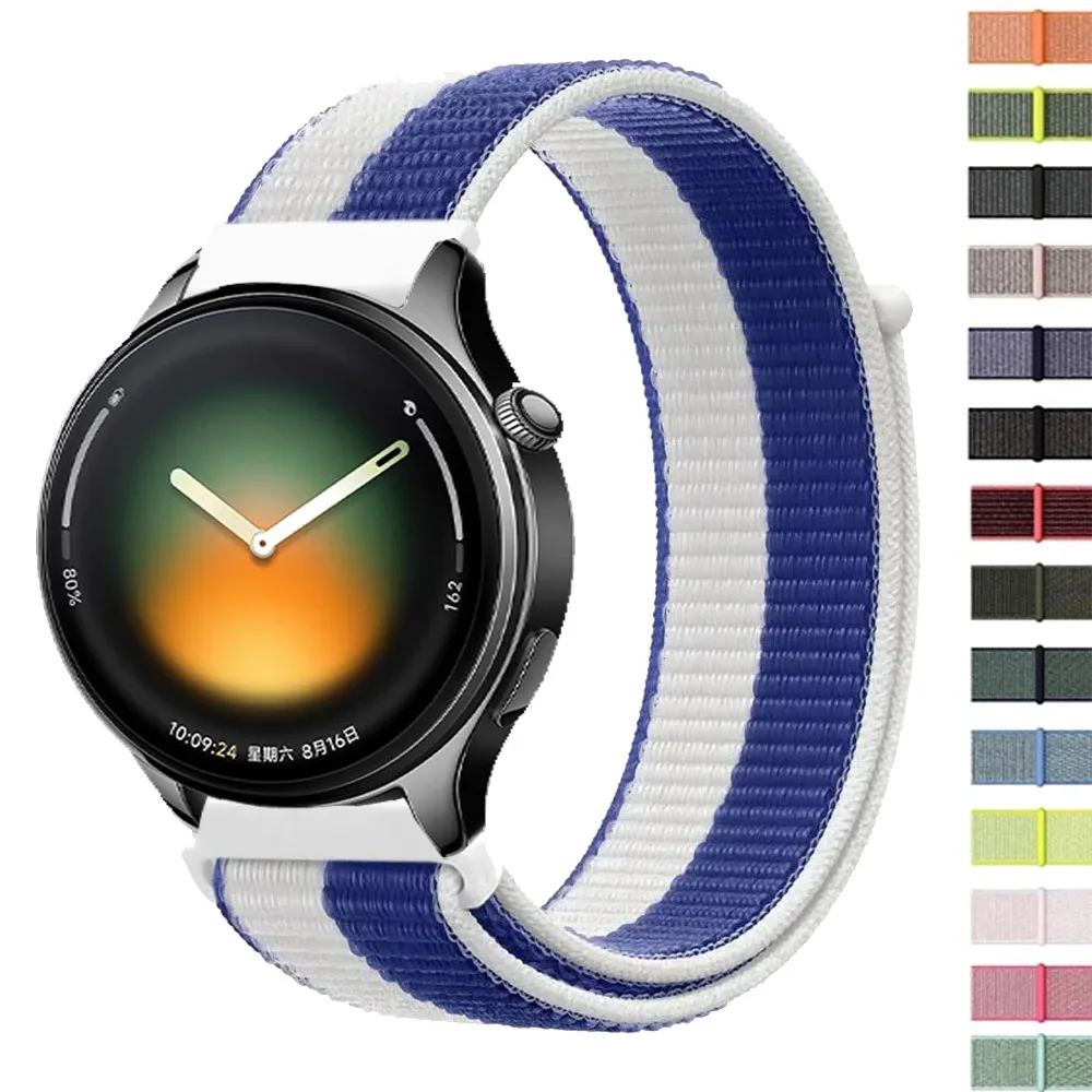 22mm 20mm Nylon Strap For Xiaomi Watch 5 S4 Sport S4 2 Flag Style Wristband For OPPO Watch S X2 X Oneplus Watch Lite 3 Realme 5