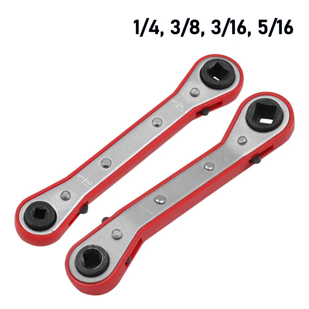 

1pc Double Headed Square Ratchet Wrench Household Disassembly Refrigeration Ratchet Wrench Air Conditioning Car Repair Tool