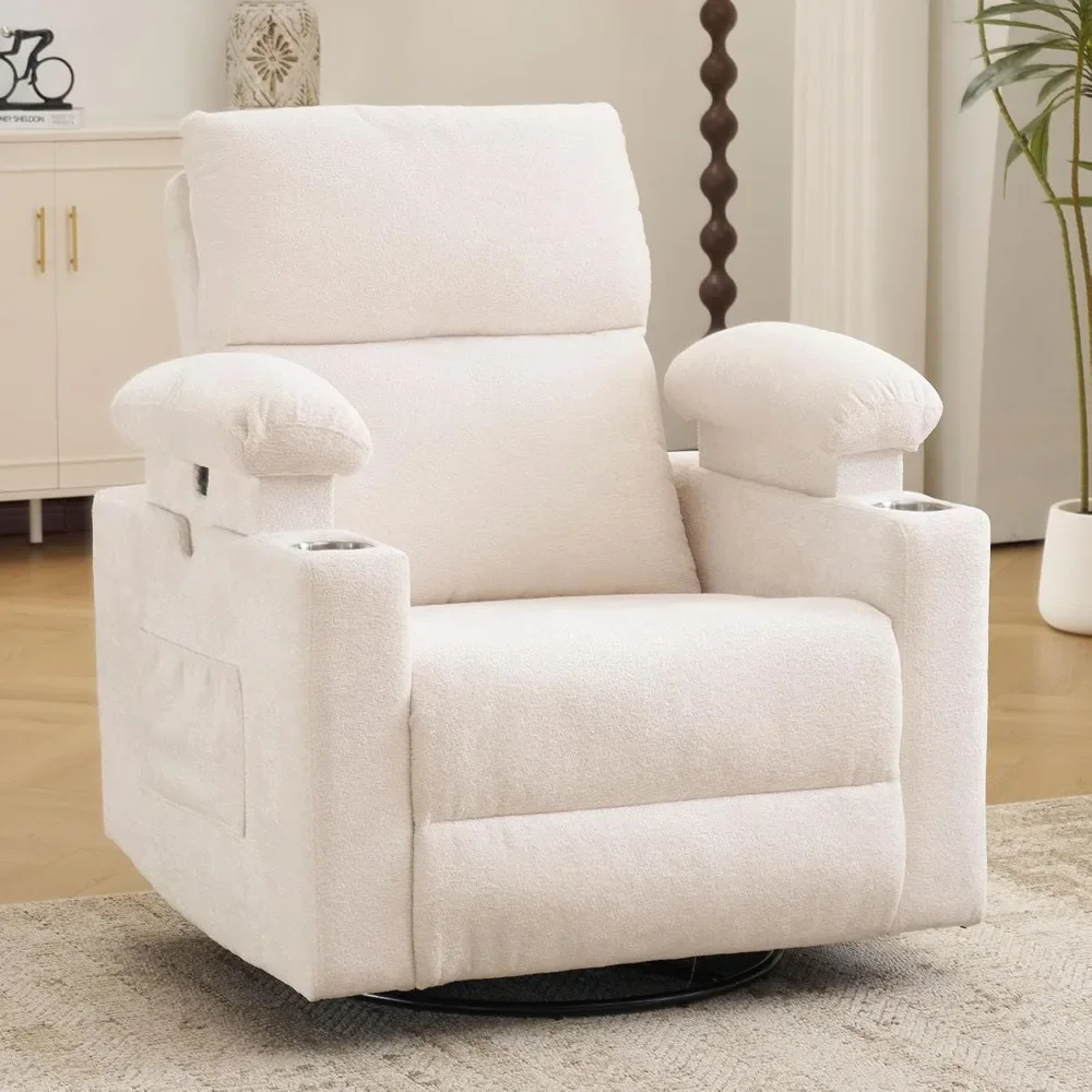 Electric Glider Recliner Rocking Chair - Adjustable Armrests Power Swivel for Nursery Breastfeeding | Customized